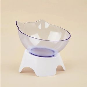 Dog cat pet bowl food water white clear ear cute feeding